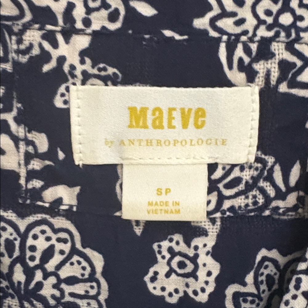 Navy Blue Women's Carlita Tiered Dress Maeve by Anthropologie Small Petite - Picture 5 of 7